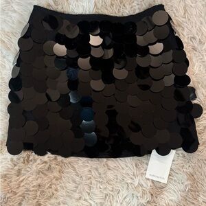 Elegant Black Sequin Mini Skirt